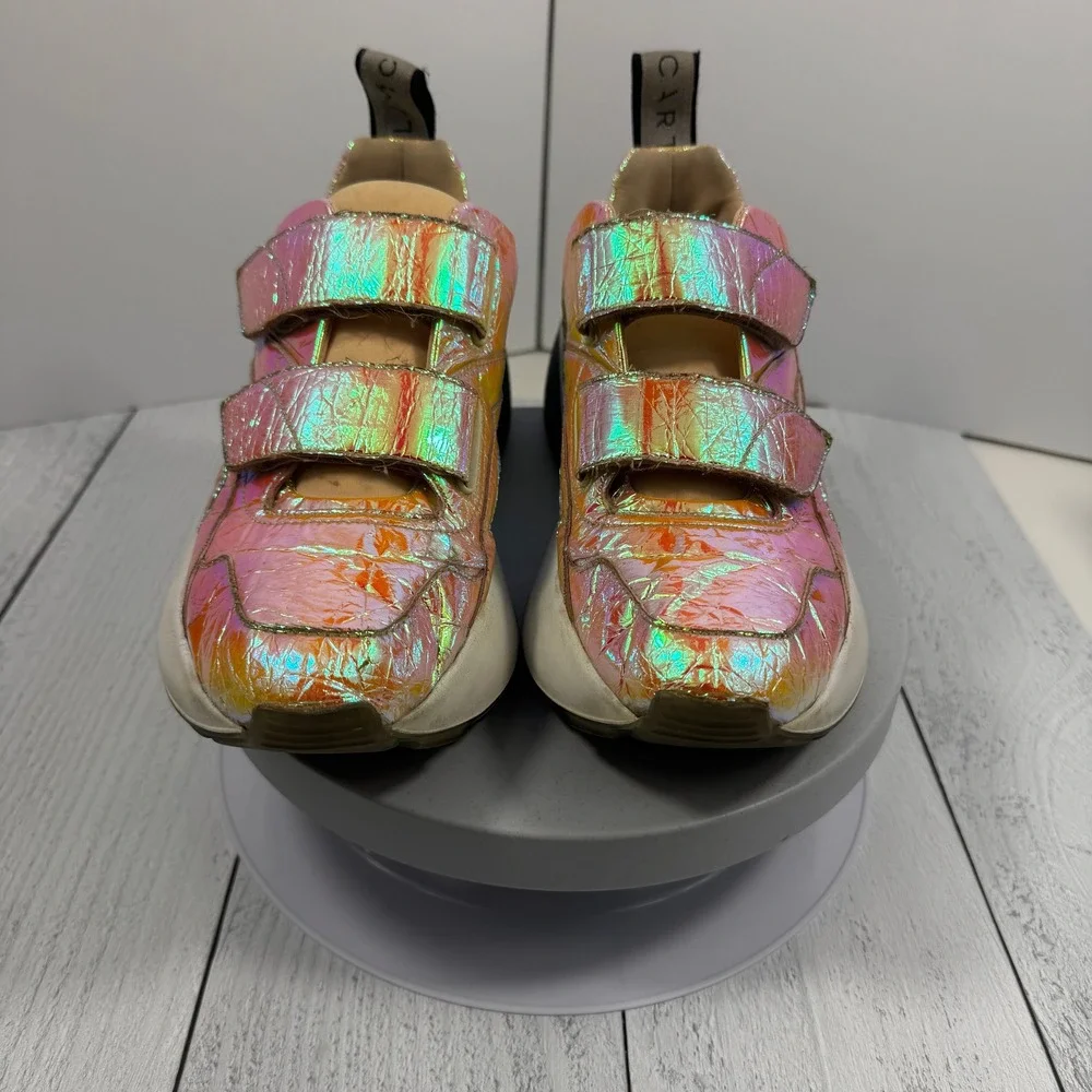 Stella McCartney Eclypse Holographic Platform‎ Sneakers Multi Velcro Womens 6